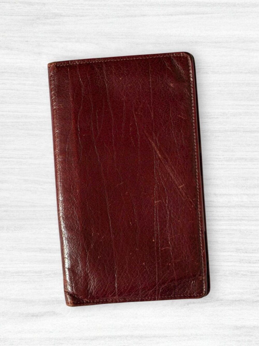 Vintage Pocket Day-Timer Antique Calf Leather Burgundy Planner Wallet 7 x 4.25